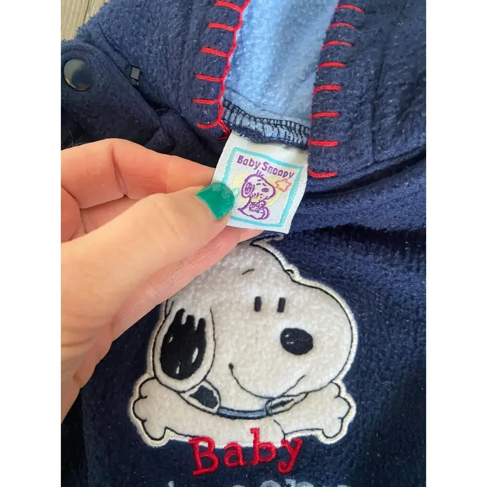 Vtg Baby Snoopy Snowsuit Peanuts Full Body Outerwear Baby Toddler 6-9 Months